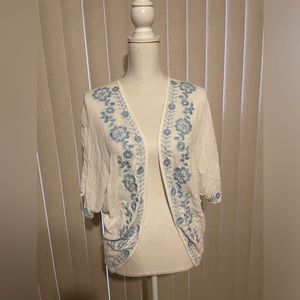 Francesca Blue Rain White and Light Blue Coverup Size S